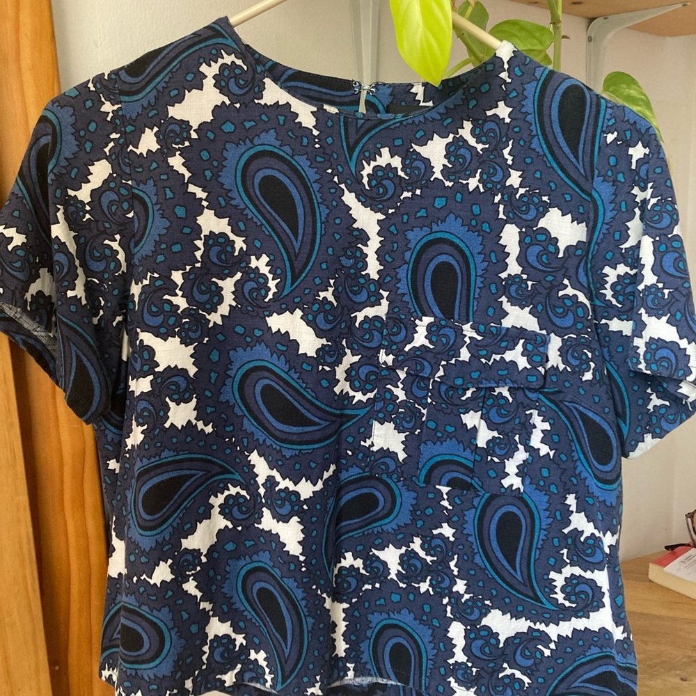 Blue Paisley Women's Top